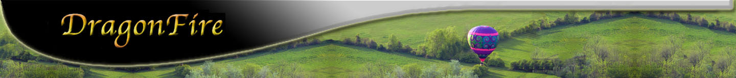 Lucy in the Sky with Diamonds flying over countryside